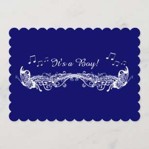 Blue Boy Musical Butterfly Baby Einladung