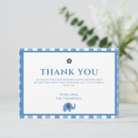 Blue Boy Niedlich Elephant Vielen Dank Baby Dusche
