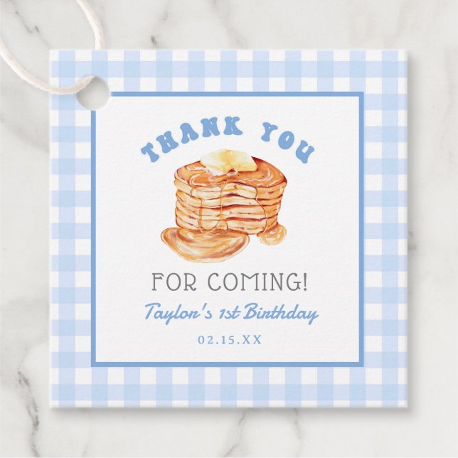 Blue Boy Pancake Frühstück Geburtstag Vielen Dank Geschenkanhänger (Vorderseite)