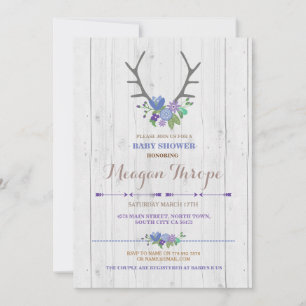 Blue Boy Stag Rustikale Blume Kinderdusche Einladu Einladung