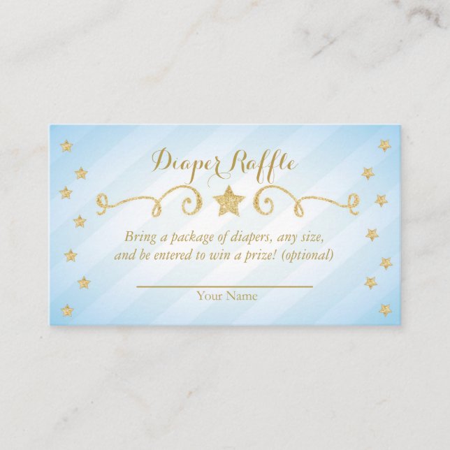 Blue Boy Twinkle Little Star Diaper Carte Raffle (Devant)