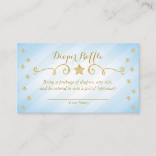 Blue Boy Twinkle Little Star Diaper Raffle Card Begleitkarte