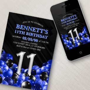 Blue Boys 11. Geburtstag Einladung