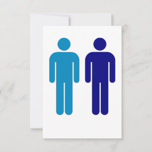 Blue Boys Gay Wedding LGBTQ Dankeskarte