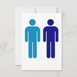 Blue Boys Gay Wedding LGBTQ Dankeskarte