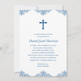 Blue Boys Taufe/Christening Einladung