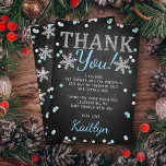 Blue Boy's Winter Christmas Baby Shower Dankeskarte<br><div class="desc">Dankeschön mit diesen trendigen Babyduschen,  danke Karten. Die Vorlagenformulierung ist einfach zu personalisieren und Ihre Familie und Freunde werden begeistert sein,  wenn sie diese fantastischen Dankesworte erhalten.</div>