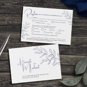 Blue Branch Option Hochzeitsveranstaltung RSVP Kar Karte