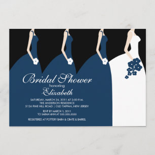 Blue Bride Bridesmaids Bridal Dusche Einladung