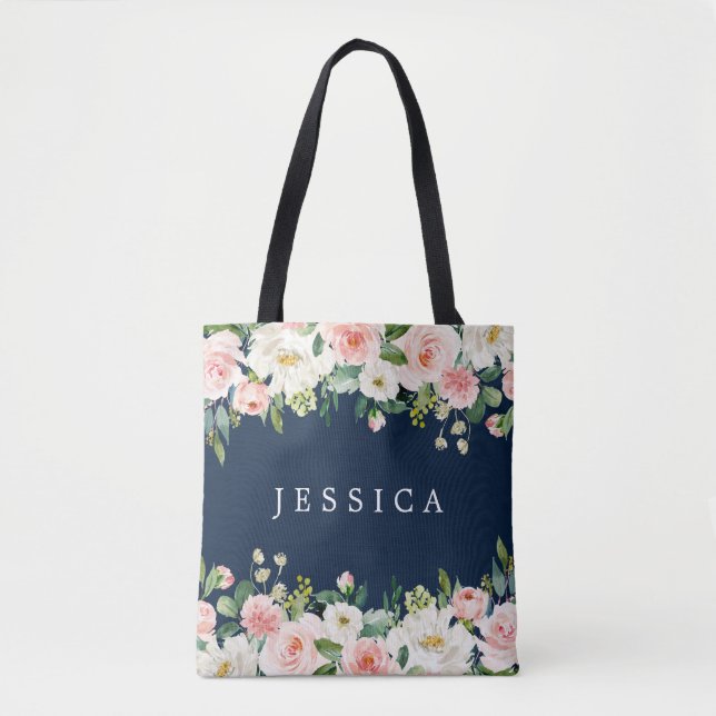 Blue Bridesmaid Gift Personalisiert Tote Bag Tasche (Vorderseite)