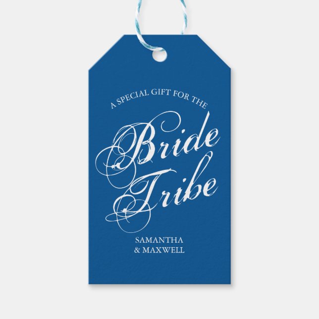 Blue Bridesmaid Vorschlag Card Geschenkanhänger (Vorderseite)