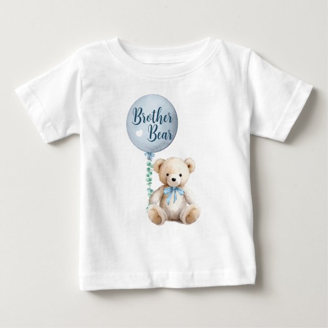 Blue Brother Bear Baby Dusche T - Shirt (Vorderseite)