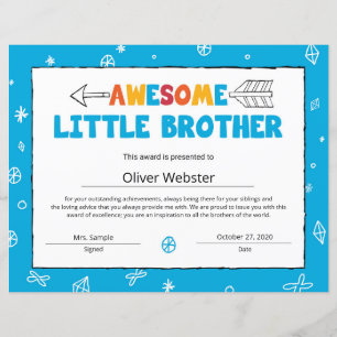 Blue Brother Certificate Little Brother Certificat