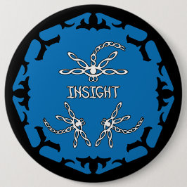 Blue, Brow 3rd Eye Chakra "Insight" Dragonflies Button