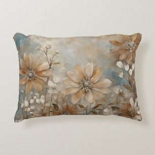 Blue Brown Beige Bauernhof Bloral Accent Pillow Dekokissen