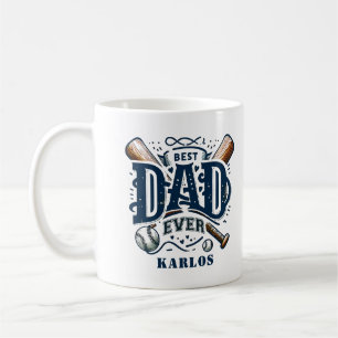 Blue Brown Best Baseball Vater je Kaffee Tasse