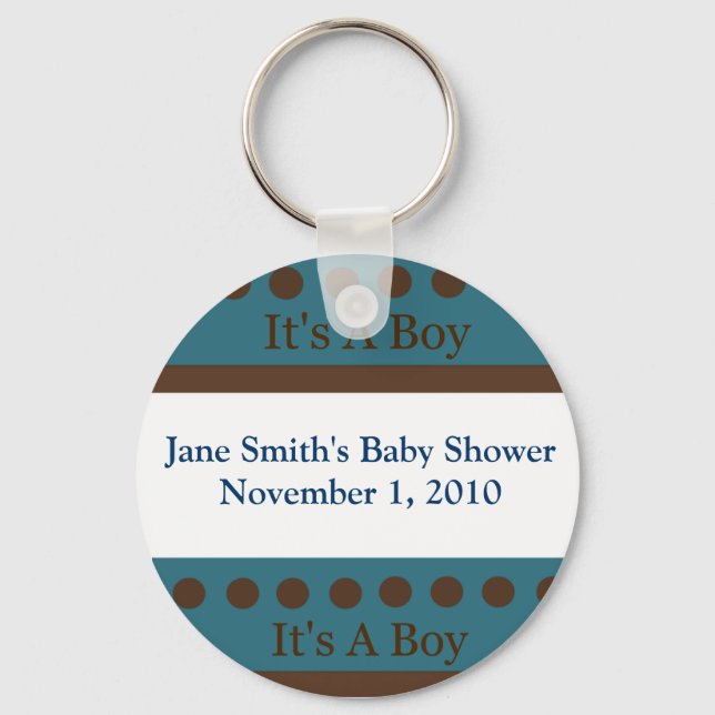 Blue & Brown Dot Es ist ein Boy Key Kette Dusche G Schlüsselanhänger (Vorderseite)