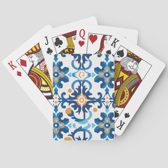 Blue & Brown Gemusterte Spielkarten (Rückseite)