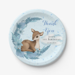 Blue Brown Little Bambi Dust Cloud Birthday Boy Pappteller