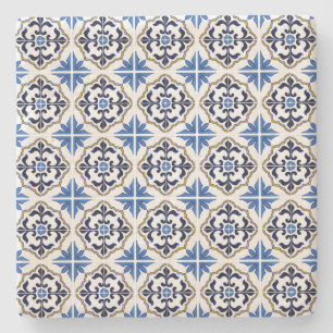 Blue Brown marokkanische Tile Steinuntersetzer