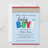 Blue & Brown Polka Dots Baby Shower Boy