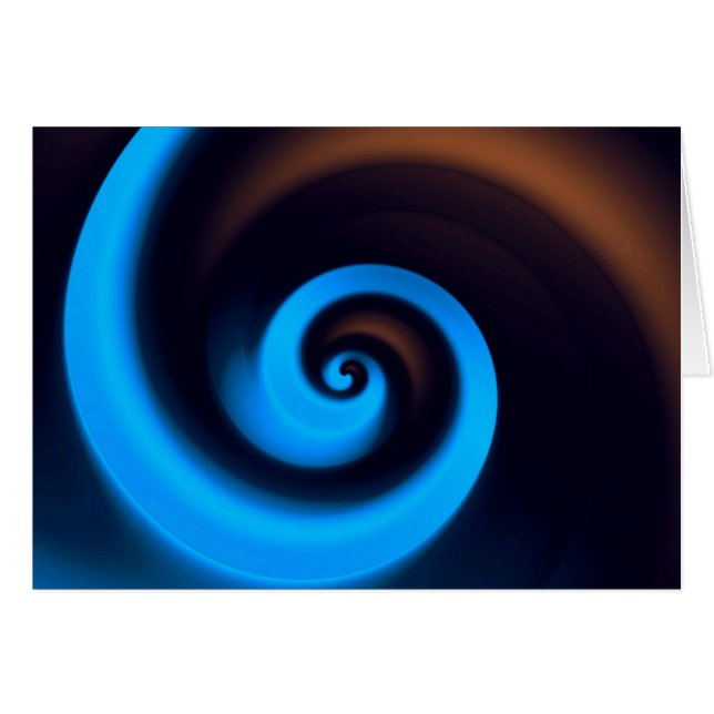 Blue Brown Spirale Niedlich Cool Moderne Abstrakte (Vorderseite (Horizontal))
