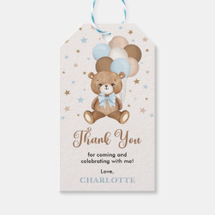 Blue Brown Teddy Bear Baby Dusche Vielen Dank Geschenkanhänger