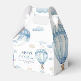 Blue Brown Teddy Bear Birthday Favor Box Geschenkschachtel