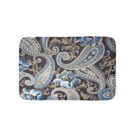 Blue Brown Vintag Paisley Badematte