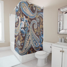 Blue Brown Vintag Paisley New