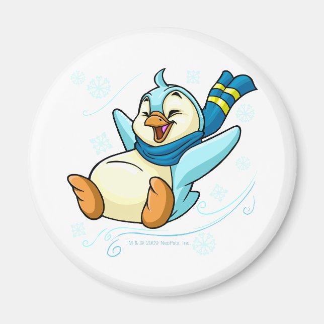 Blue Bruce gleitet über Eis Magnet (Vorne)