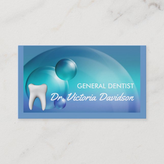 Blue Bubble Design Business Card Visitenkarte (Vorderseite)