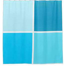 Blue Bubble Squares Duschvorhang