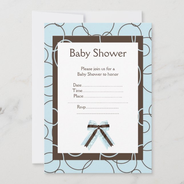 Blue Bubbles Baby Dusche Einladung (Vorderseite)