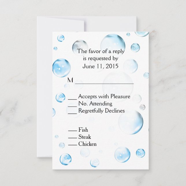 Blue Bubbles Baby Dusche UAWG RSVP Karte (Vorderseite)