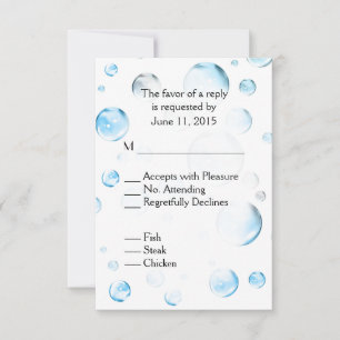 Blue Bubbles Baby Dusche UAWG RSVP Karte