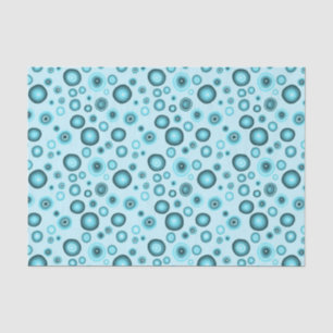 Blue Bubbles Modern Circles Pattern Geschenk Seidenpapier