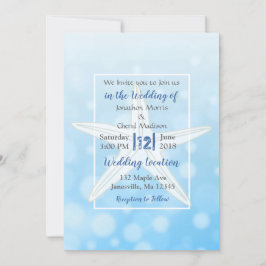 Blue Bubbles Starfish Beach Hochzeitseinladungen Einladung
