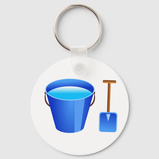 Blue Bucket & Spade Schlüsselanhänger (Vorderseite)