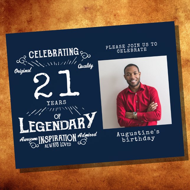 Blue Budget 21. Geburtstag Einladung Flyer (Von Creator hochgeladen)