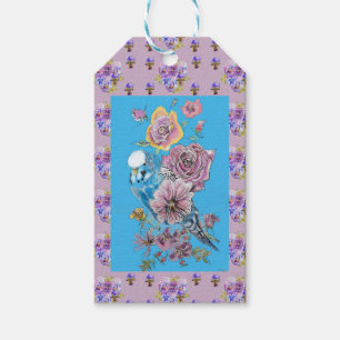 Blue Budgie Blumenzwiebeln Geschenkanhänger