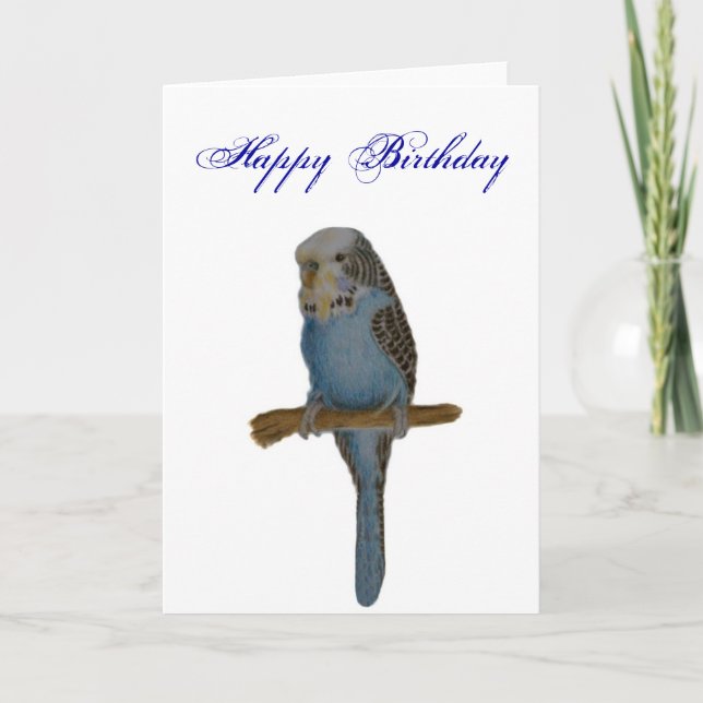 Blue Budgie Karte (Vorderseite)