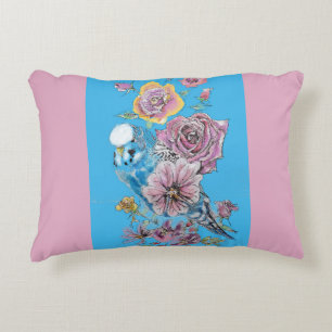 Blue Budgie Niedlich Whimsical Pink Blue Girls Bab Dekokissen