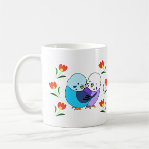Blue Budgie Parakeet Niedliche Heimvögel Liebesges Kaffeetasse