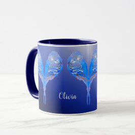Blue Budgie personalisierbare Tasse