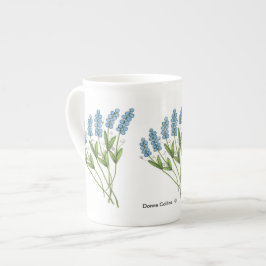 Blue Buds Knochen China Tasse