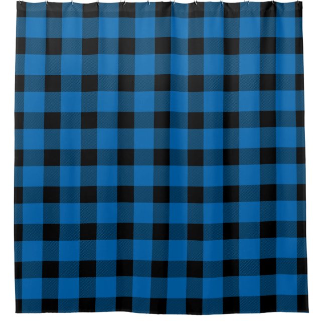 Blue Buffalo Country Lumberjack Kariert Duschvorhang (Vorderseite)