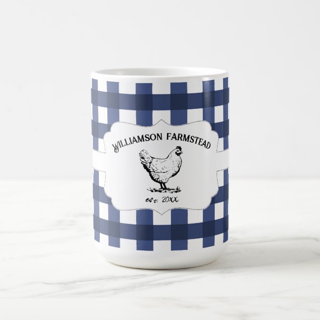 Blue Buffalo Kariert Farm Hühnchen Kaffee Tasse (Mittel)