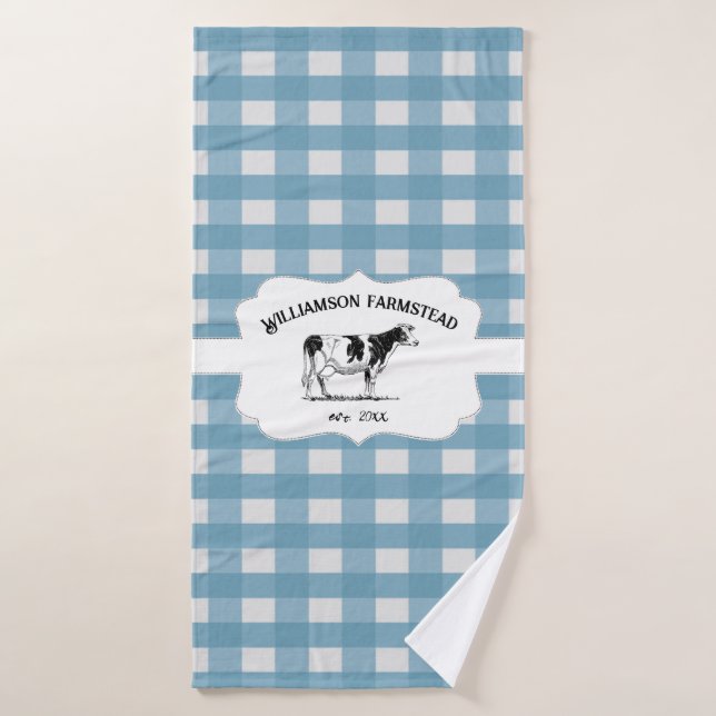 Blue Buffalo Kariert Farm Kuh Badetuch Set (Badehandtuch)