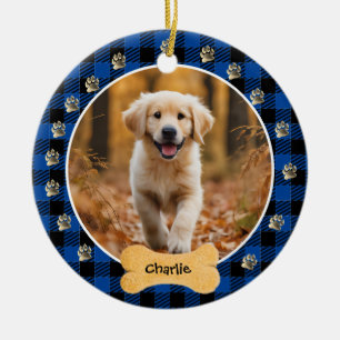 Blue Buffalo Kariertes Muster Gold Pet Print Famil Keramik Ornament